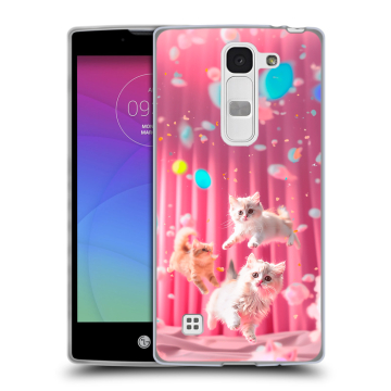 Силиконовый чехол на LG Spirit с принтом милые котики