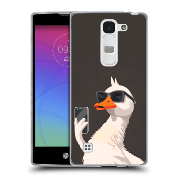 Силиконовый чехол на LG Spirit с принтом утка в очках