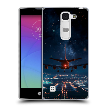Силиконовый чехол на LG Spirit с принтом самолет