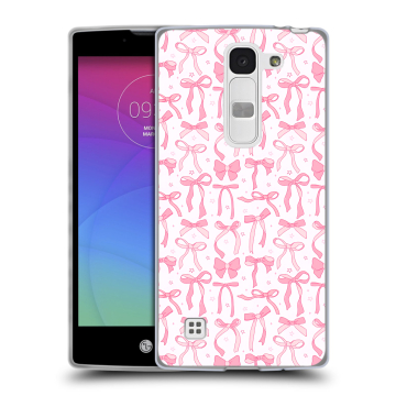 Силиконовый чехол на LG Spirit с принтом Розовые бантики