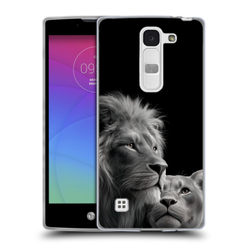 Силиконовый чехол на LG Spirit с принтом Лев кошки