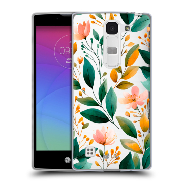 Силиконовый чехол на LG Spirit с принтом Цветы паттерн