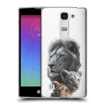 Силиконовый чехол на LG Spirit с принтом Львы