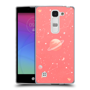 Силиконовый чехол на LG Spirit с принтом Розовый космос