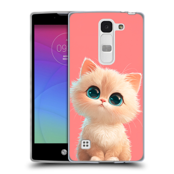 Силиконовый чехол на LG Spirit с принтом Розовый котенок