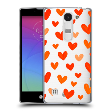 Силиконовый чехол на LG Spirit с принтом Сердечки