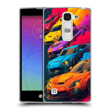 Силиконовый чехол на LG Spirit с принтом Тачки