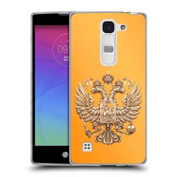 Силиконовый чехол на LG Spirit с принтом Герб Флаг России