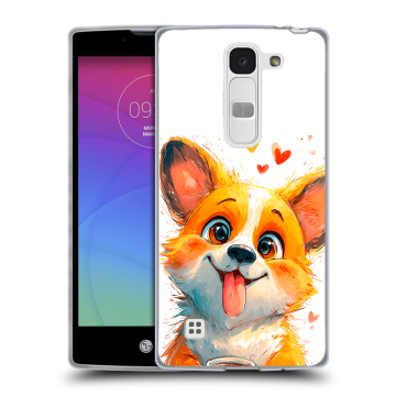 Силиконовый чехол на LG Spirit с принтом корги
