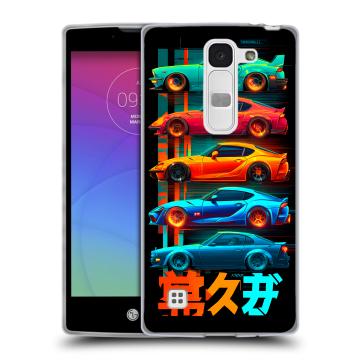 Силиконовый чехол на LG Spirit с принтом машины тачки