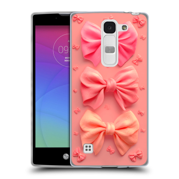 Силиконовый чехол на LG Spirit с принтом Розовые бантики