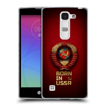 Силиконовый чехол на LG Spirit с принтом Флаг Герб СССР