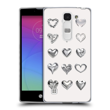 Силиконовый чехол на LG Spirit с принтом Y2K сердечки