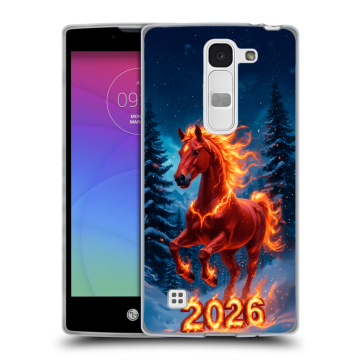 Силиконовый чехол на LG Spirit с принтом Новый год коня