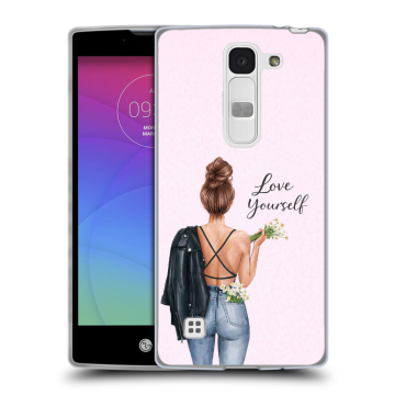 Силиконовый чехол на LG Spirit с принтом женский
