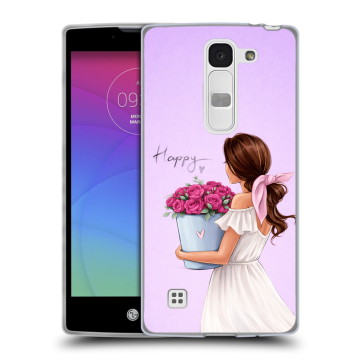 Силиконовый чехол на LG Spirit с принтом женский