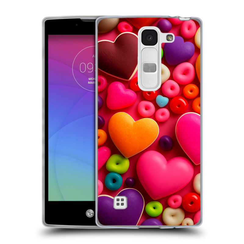 Силиконовый чехол на LG Spirit с принтом Сердечки Силиконовый чехол на LG Spirit с принтом Сердечки