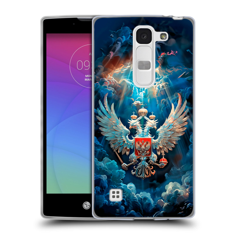 Силиконовый чехол на LG Spirit с принтом Герб флаг России Силиконовый чехол на LG Spirit с принтом Герб флаг России