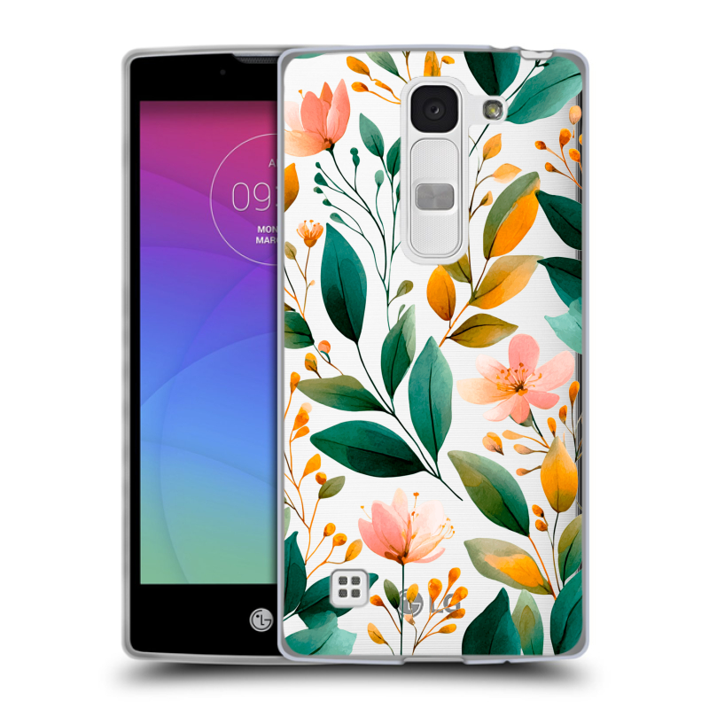 Силиконовый чехол на LG Spirit с принтом Цветы паттерн Силиконовый чехол на LG Spirit с принтом Цветы паттерн