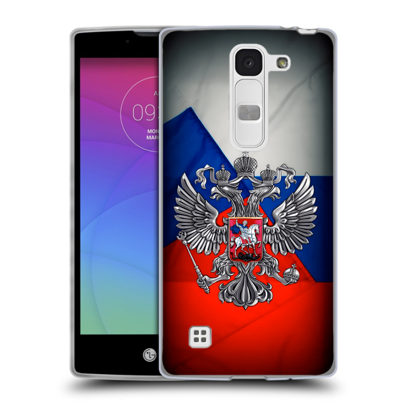 Силиконовый чехол на LG Spirit с принтом Флаг России Силиконовый чехол на LG Spirit с принтом Флаг России
