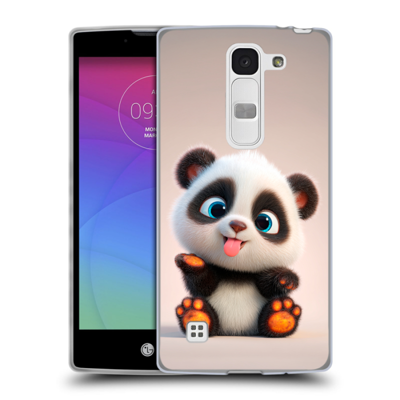 Силиконовый чехол на LG Spirit с принтом милая панда Силиконовый чехол на LG Spirit с принтом милая панда