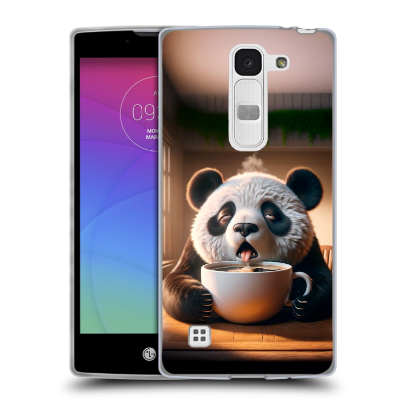 Силиконовый чехол на LG Spirit с принтом смешная панда Силиконовый чехол на LG Spirit с принтом смешная панда