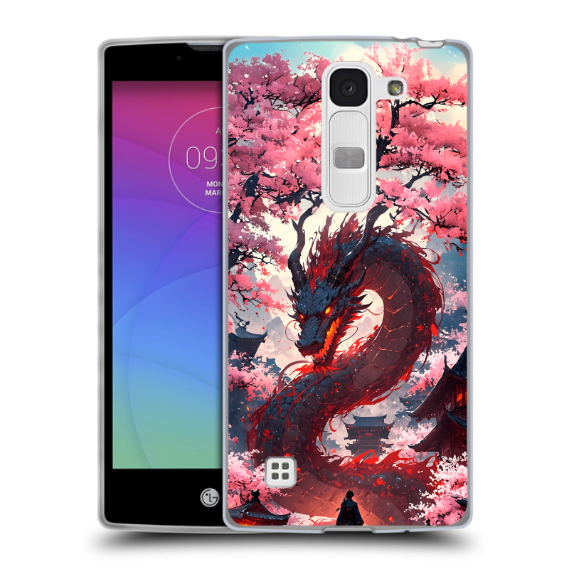 Силиконовый чехол на LG Spirit с принтом Дракон Японский Силиконовый чехол на LG Spirit с принтом Дракон Японский