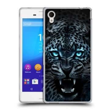 Пластиковый чехол на Sony Xperia M4 Aqua с принтом Темный леопард