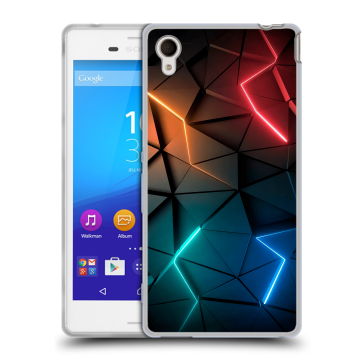Пластиковый чехол на Sony Xperia M4 Aqua с принтом Абстракция неон Пластиковый чехол на Sony Xperia M4 Aqua с принтом Абстракция неон