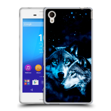 Пластиковый чехол на Sony Xperia M4 Aqua с принтом Волки Пластиковый чехол на Sony Xperia M4 Aqua с принтом Волки