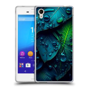 Пластиковый чехол на Sony Xperia M4 Aqua с принтом Листья Пластиковый чехол на Sony Xperia M4 Aqua с принтом Листья