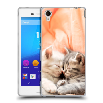 Пластиковый чехол на Sony Xperia M4 Aqua с принтом Котята