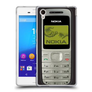 Пластиковый чехол на Sony Xperia M4 Aqua с принтом Ретро Нокия Пластиковый чехол на Sony Xperia M4 Aqua с принтом Ретро Нокия