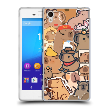 Пластиковый чехол на Sony Xperia M4 Aqua с принтом капибара