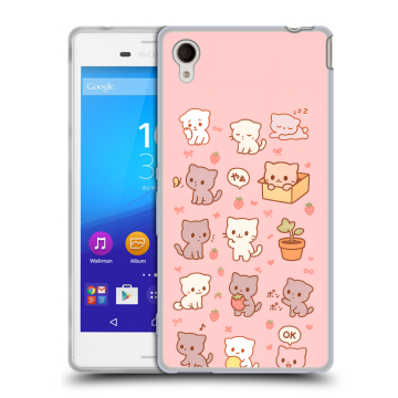 Пластиковый чехол на Sony Xperia M4 Aqua с принтом Hello Kitty Хелоу Кити