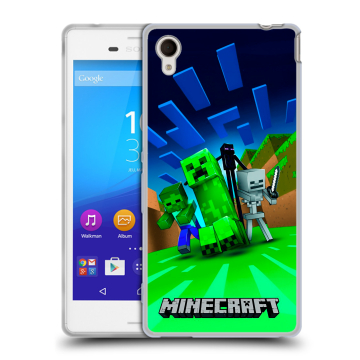 Пластиковый чехол на Sony Xperia M4 Aqua с принтом Майнкрафт Пластиковый чехол на Sony Xperia M4 Aqua с принтом Майнкрафт