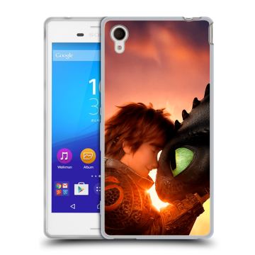 Пластиковый чехол на Sony Xperia M4 Aqua с принтом Как приручить дракона