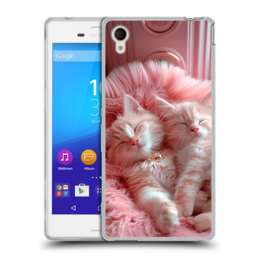 Пластиковый чехол на Sony Xperia M4 Aqua с принтом котята котики Пластиковый чехол на Sony Xperia M4 Aqua с принтом котята котики