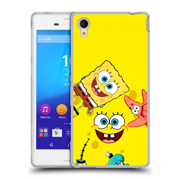 Пластиковый чехол на Sony Xperia M4 Aqua с принтом Спанч боб Спанчбоб