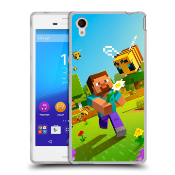 Пластиковый чехол на Sony Xperia M4 Aqua с принтом Майнкрафт Minecraft Пластиковый чехол на Sony Xperia M4 Aqua с принтом Майнкрафт Minecraft