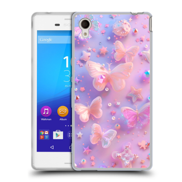 Пластиковый чехол на Sony Xperia M4 Aqua с принтом Бабочки Пластиковый чехол на Sony Xperia M4 Aqua с принтом Бабочки
