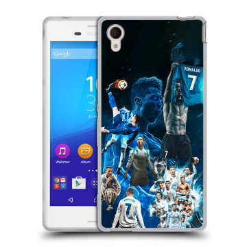 Пластиковый чехол на Sony Xperia M4 Aqua с принтом Реал Роналдо Пластиковый чехол на Sony Xperia M4 Aqua с принтом Реал Роналдо