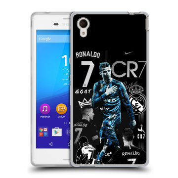 Пластиковый чехол на Sony Xperia M4 Aqua с принтом Реал Роналдо Пластиковый чехол на Sony Xperia M4 Aqua с принтом Реал Роналдо