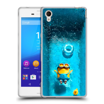 Пластиковый чехол на Sony Xperia M4 Aqua с принтом Миньоны Пластиковый чехол на Sony Xperia M4 Aqua с принтом Миньоны