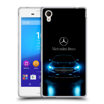 Пластиковый чехол на Sony Xperia M4 Aqua с принтом Mercedes Мерседес Пластиковый чехол на Sony Xperia M4 Aqua с принтом Mercedes Мерседес