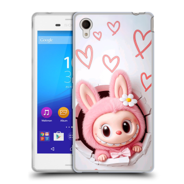 Пластиковый чехол на Sony Xperia M4 Aqua с принтом Labubu Лабубу Пластиковый чехол на Sony Xperia M4 Aqua с принтом Labubu Лабубу