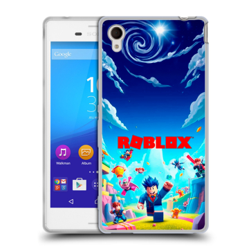 Пластиковый чехол на Sony Xperia M4 Aqua с принтом Roblox Роблокс