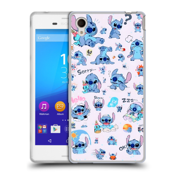 Пластиковый чехол на Sony Xperia M4 Aqua с принтом Лило и Стич Пластиковый чехол на Sony Xperia M4 Aqua с принтом Лило и Стич