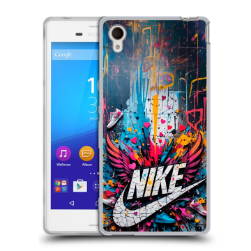 Пластиковый чехол на Sony Xperia M4 Aqua с принтом Nike Найк