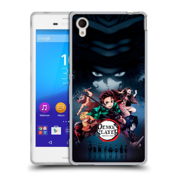 Пластиковый чехол на Sony Xperia M4 Aqua с принтом Demon Slayer Клинок рассекающий демонов